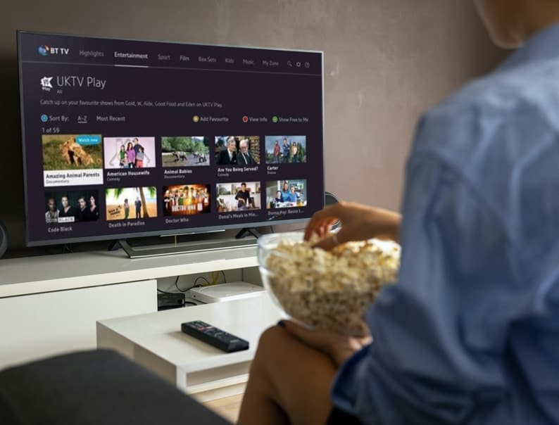 Person watching TV